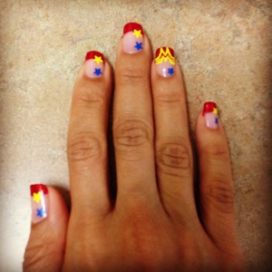 Wonder Woman Inspired Manicure