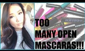 TOO MANY OPEN MASCARAS! | MAKEUP COLLECTION CLEAN OUT Part 4 | hollyannaeree