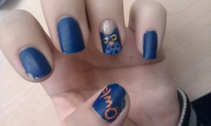 Simple owl nails :) ..sorry the nail polish is a bit cracked on two of the nails..