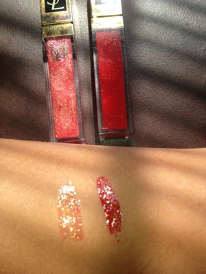 On the left it is No. 3 Golden pink and on the right it is No. 17 Golden Cherry from the YSL Golden Gloss collection.