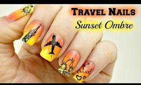 Travel Sunset Ombre Nail Art! *Stamping Tutorial*