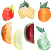 Frasier Sterling Summer Fruit Claw Clip Set