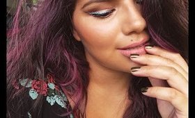 Christmas Silver Glitter Liner Look || Marya Zamora