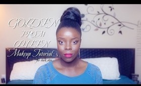 Golden Prom Queen Makeup Tutorial for Dark Skin