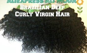 Aliexpress Ali Moda Virgin Brazilian Deep Curly Hair Initial Review| Jessica Chanell