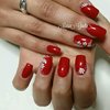 Red Nails/Flower/Nail Art/Nails