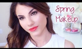 Spring Makeup Tutorial! Bright Lips + Neutral Smokey Eye