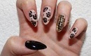 Roses, Studs And Sequin Nail Art