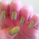 green with silver dots