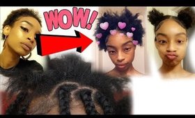 From ChickenHead To Puff Balls in 4 months Braiding My Hair To GROW!!