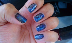 My attempt at galaxy nails