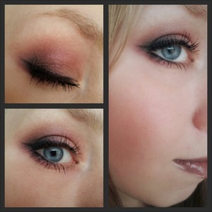 Rusty brown with purple undertones (UD Roach) and black (UD Creep) blended for a sultry romantic look
