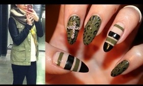 Fashion Inspired Nails: Leather & Khaki