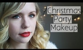 Gold & cobber Christmas Party Makeup With a Red Lip