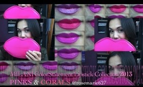 REVIEW: MILANI Color Statement Lipstick Collection 2013 (Pinks & Corals)