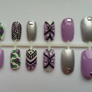 Silver and Purple Studded Nails!