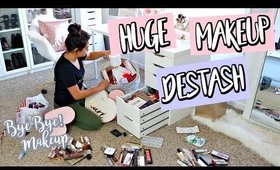 HUGE MAKEUP DESTASH & ORGANIZATION | VANITY TOUR