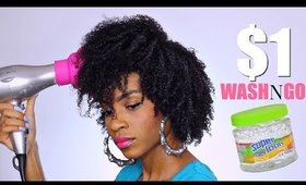 $1 Wash N Go with Cheap Products Challenge► Natural Hairstyles