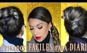 3 peinados FACILES para DIARIO👑 / 3 EASY everyday hairstyles tutorial| auroramakeup