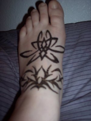 henna tattoo done on my foot.