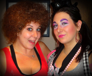 Homemade Halloween costumes are the best! Richard Simmons and Mad Hatter!