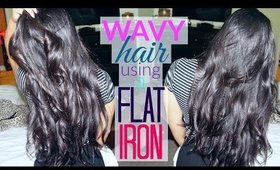 Wavy Hair using a FLAT IRON Tutorial!
