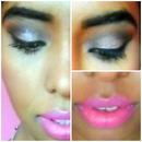 Sliver Smokey Eye With Bright Pink Lip 