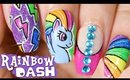 Rainbow Dash Nail Art Tutorial // My Little Pony // How to Freehand Nail Art at Home