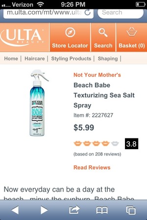 I want this so bad! It's great for keeping your hair from getting oily while working out and makes your hair smell like the ocean on a daily basis! 