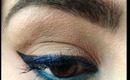 Navy and Teal Colorful Cat Eye Tutorial