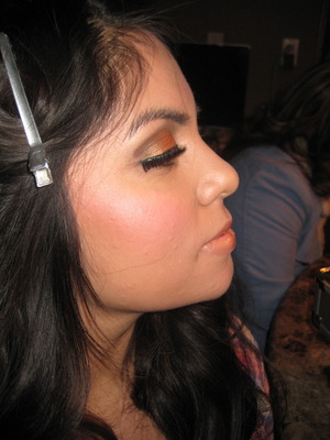 My hype girl in "Amber Lights" Frost Eyeshadow by MAC. <3 it!