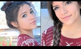 Two Fun braided hairstyles! - Fishtail Topknot & The 4 strand