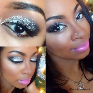 I love the holidays! I did a tutorial for this look on my youtube channel, BeautySoSweet08. I used MAC 3D Glitter. 

Follow me on Instagram @muashaleena for daily makeup pics :)