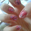 Pink glittery star nailart