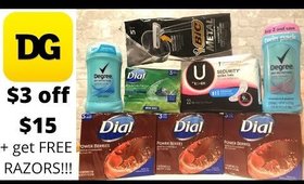 DG Deals | $3 off $15 | FREE RAZORS / CHEAP PADS / STOCK UP ON SOAP & DEODORANT! | Tommie Marie