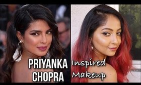 PRIYANKA CHOPRA Cannes Inspired Makeup Look | Graphic Eyeliner & Bronzey Skin | Stacey Castanha