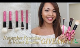 November Favorites & Velvet Brushes GIVEAWAY!| Charmaine Manansala