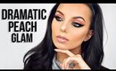 Dramatic Peach & Gold Glitter Makeup | Chloe Viv