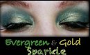 Evergreen & Golden Sparkle Makeup :: Christmas Makeup