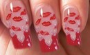 Valentine's Day Special 9/10 red Kisses Gel Nail Art  Step by Step