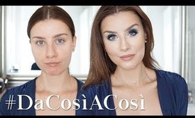 Make up Tutorial Blu Glam Smokey Eyes & Base viso Coprente | #DaCosìACosì