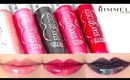 Rimmel Stay Glossy Lipgloss Swatches on Lips 5 colors