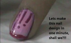 Think Pink!-One Minute Nail Design For Beginners- Easy Nail Design For Short Nails