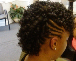 mohawk spiral set on natural hair