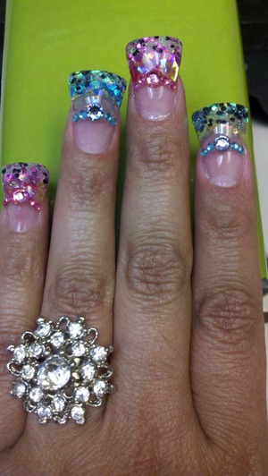 All that glitters pink and turquoise gel set