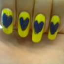Neon Yellow And Purple Hearts (Not Well Done)