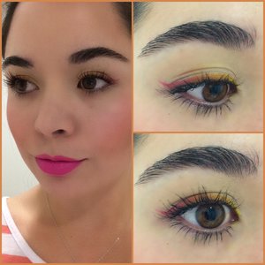Finally got some stuff from the MAC Pro store in San Francisco. I wanted to do something colorful but simple so I decided liner with no shadow. Feeling bright today!

Eyes:
- Primed with Soft Ochre paint pot - MAC
- Primary Yellow Chromagraphic Pro pencil - MAC
- Genuine Orange Chromagraphic Pro pencil - MAC
- Anime pencil - OCC

Lips:
- Lined with Anime pencil - OCC
- Candy Yum Yum matte lipstick - MAC