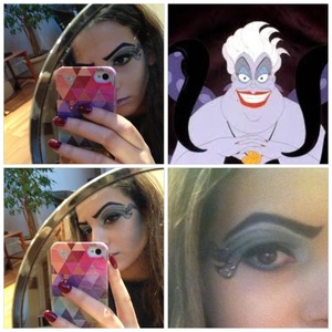 I thought it'd be great to do a darker disney character as I think it looks sick contouring with darker colours if you are doing themed make up and also I thought it was a good idea to bring out the tentacles in a winged effect on the eyes :)    