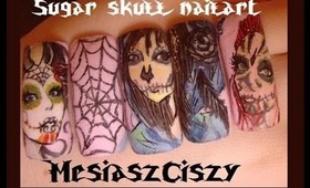 KiraKiraNails Sugar Skull contest entry MesiaszCiszy nail art