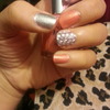 silver and peach nails?